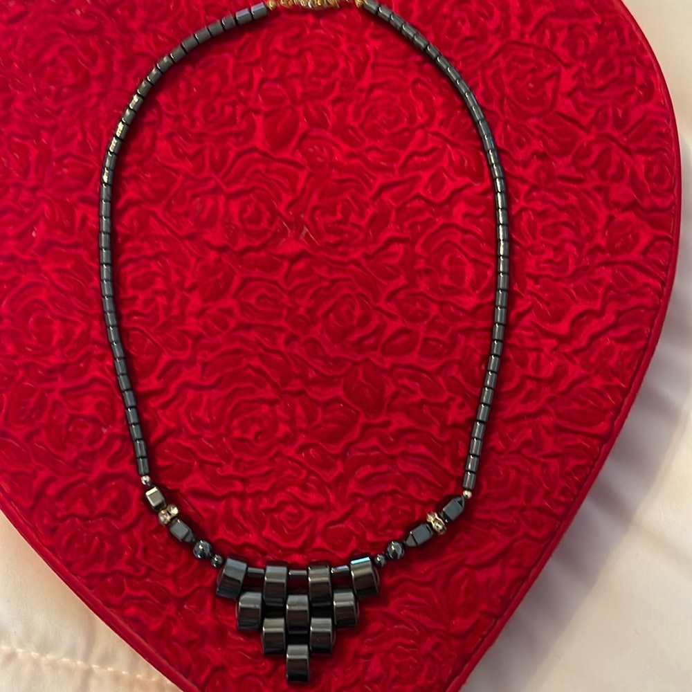 Hematite necklace 17” long